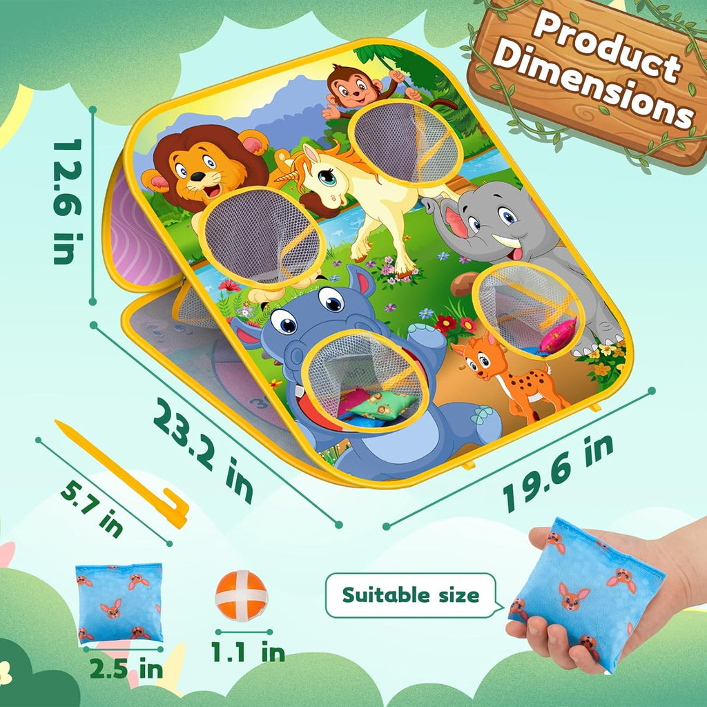 Bean Bag Toss Game for Kids - Cornhole Board Outdoor Toys for Toddlers -Party Activities Carnival Outside Yard