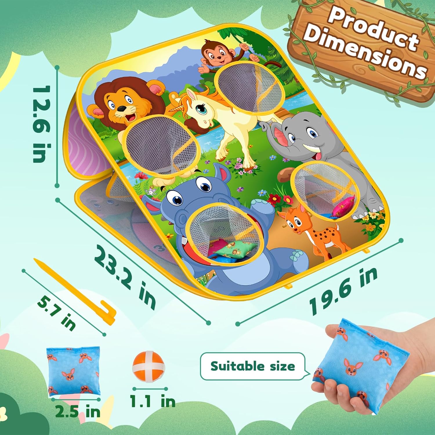 Bean Bag Toss Game for Kids - Cornhole Board Outdoor Toys for Toddlers -Party Activities Carnival Outside Yard