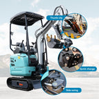 1.3T Mini Excavator is Equipped with a Side-Swing Function
