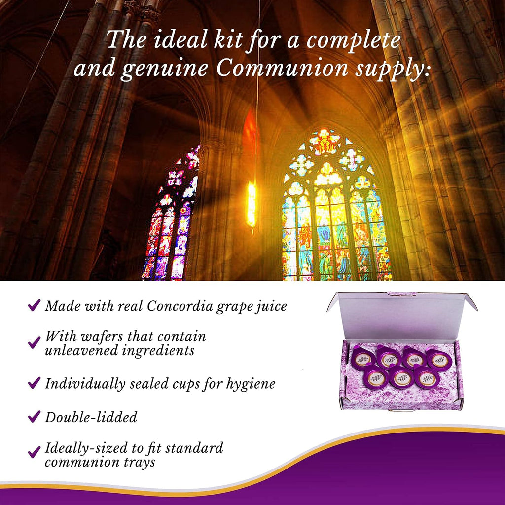 Grape Juice and Wafer Communion Cups Set, Pack of 7