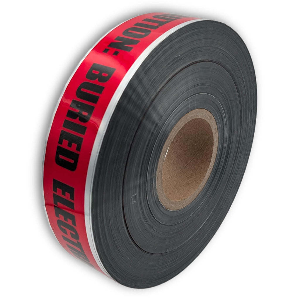 Buried Electrical Line Caution Tape - 6 Roll Pack - Detectable Underground Tape - 2 Inch x 1000 Ft Length, 4 Mil