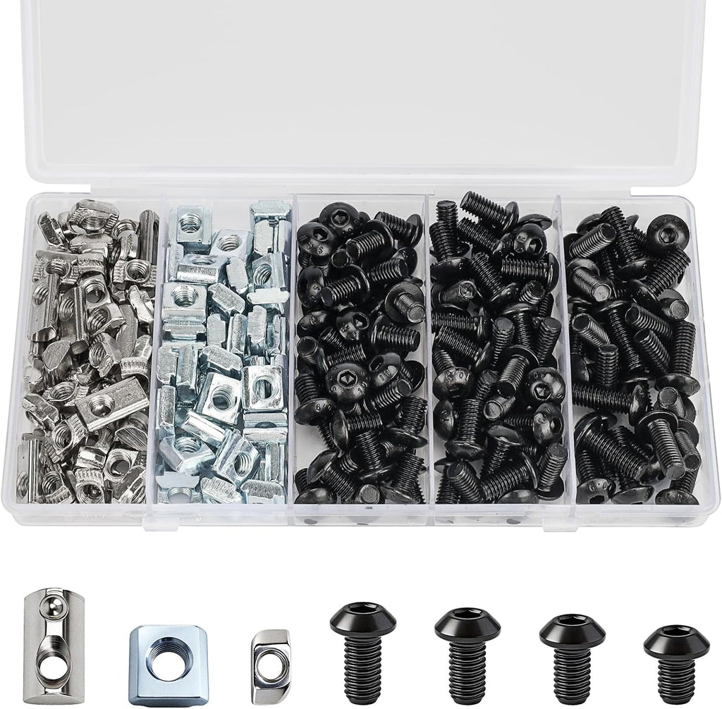 230pcs M5 T-Nut Screw Kit for 2020/2040 Series Aluminum Extrusion