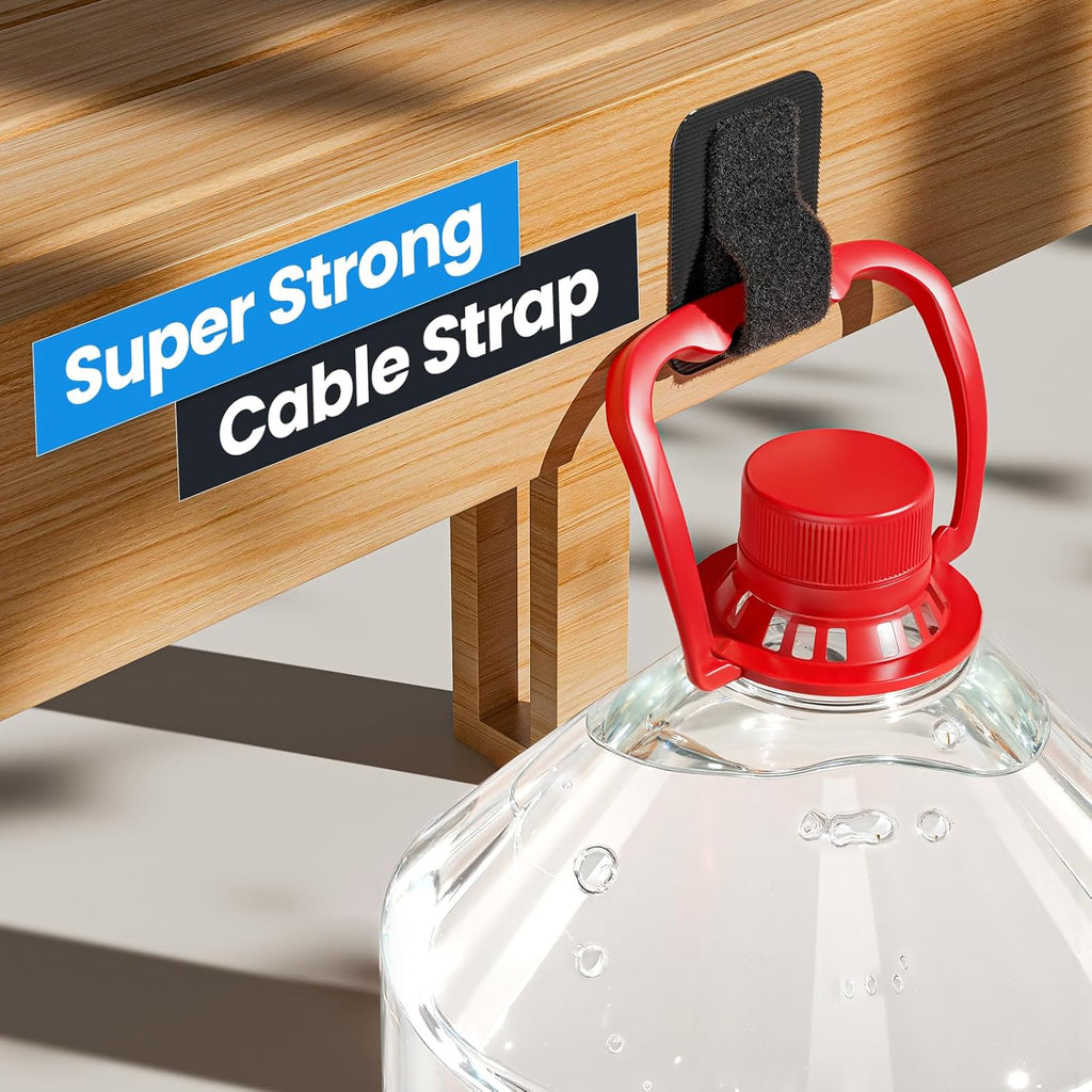 Cable Management Under Desk, 【Up to 15 Cord】【Enhanced Wire Holder】 Cord Organizer, Adjustable Hook and Loop Cable