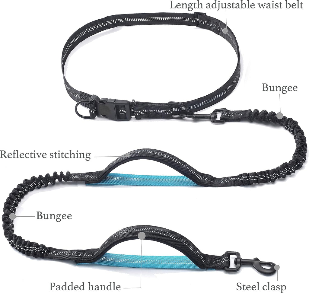 Retractable Hands Free Dog Leash, Small, 8-25 lbs, Black