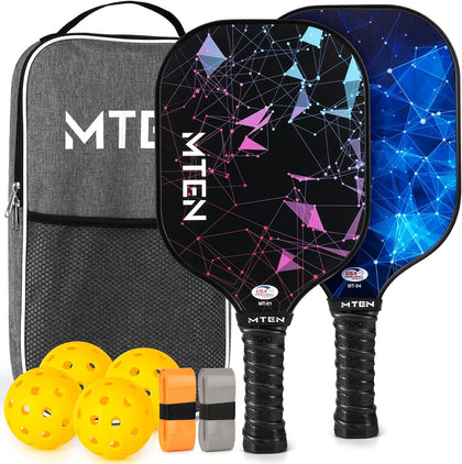 Pickleball Paddles Set of 2/4/1, USAPA Approved Fiberglass Rackets | Lightweight Set for Men, Women, Beginners &