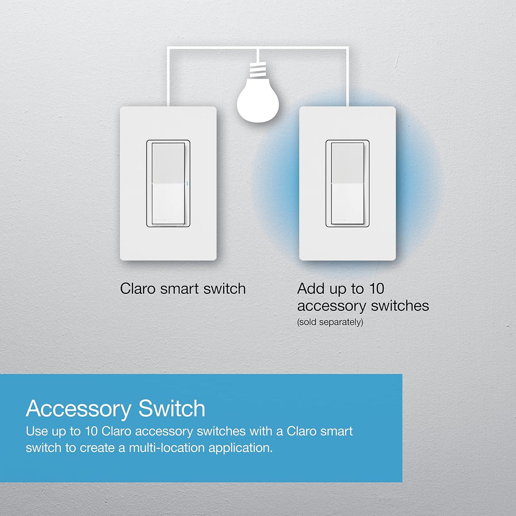 Caseta Claro Smart Switch & Wallplate for LED Lights (Smart Hub Req) | For Caseta systems, smart switch for any