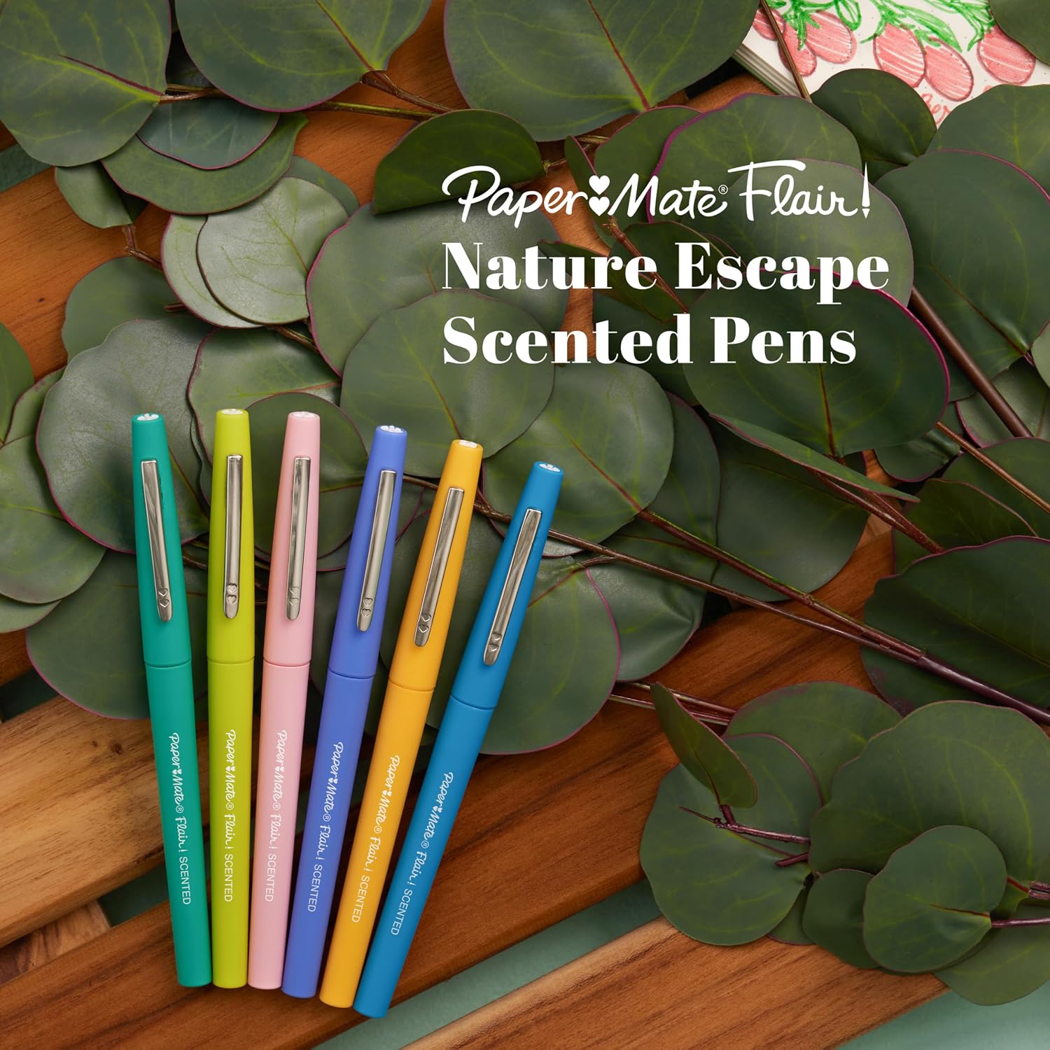 Flair Nature Escape Scented Felt Tip Pens, Medium Point (0.7mm), Assorted Colors, 16 Count - Perfect for Journaling