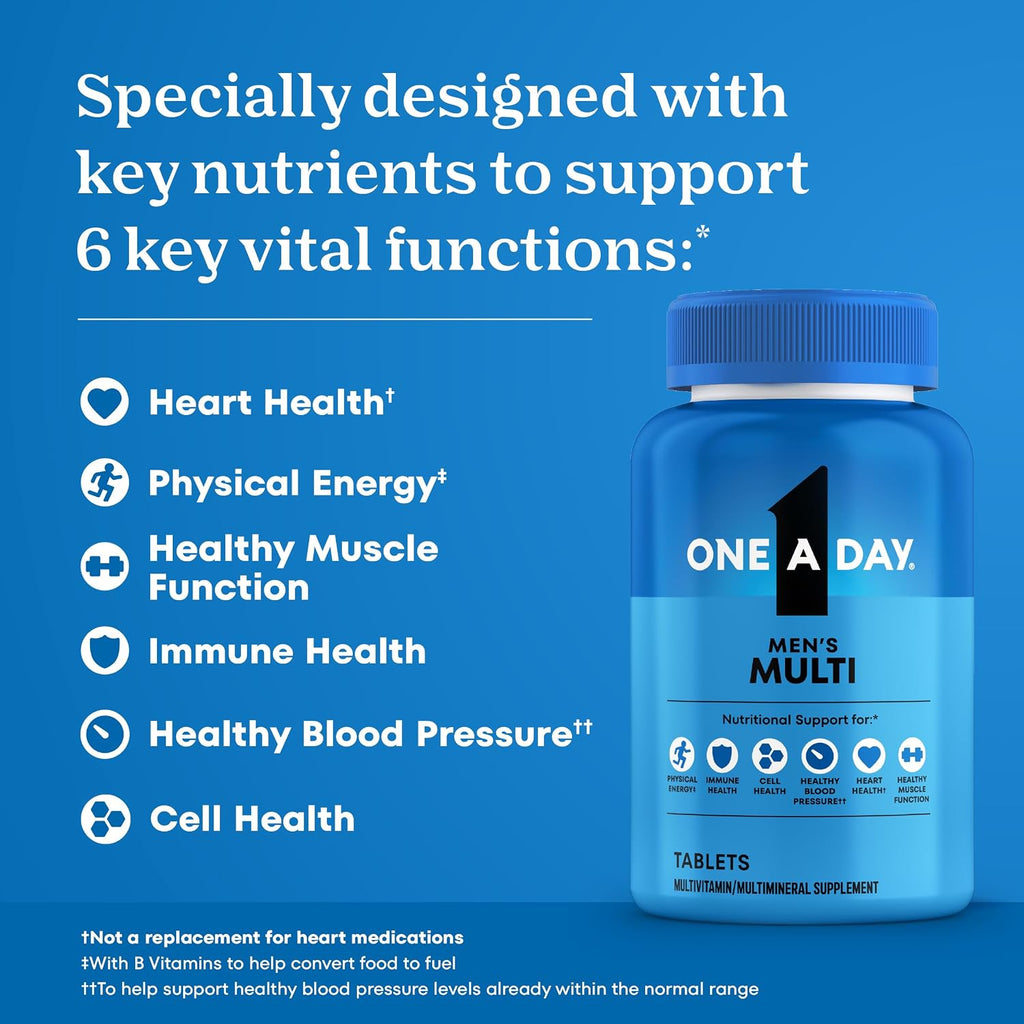Multivitamin for Men - Daily Mens Multivitamins with Vitamin D, Zinc, Folic Acid, and B Vitamins, Physical Energy