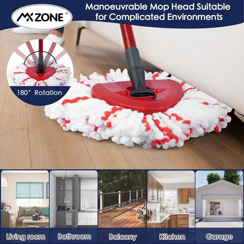 Spin Mop Replacement Heads Compatible with O-Cedar EasyWring 1-Tank System - Microfiber Mop Head Refills for Deep