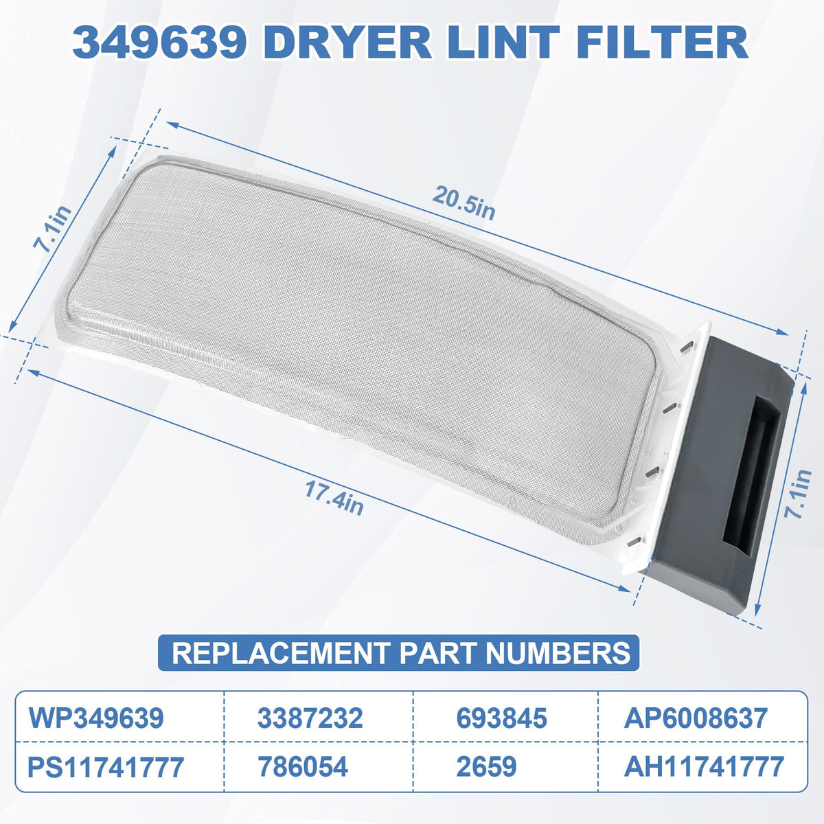 BigHead 349639 WP349639 Dryer Lint Filter Screen Replacement 1 Pack
