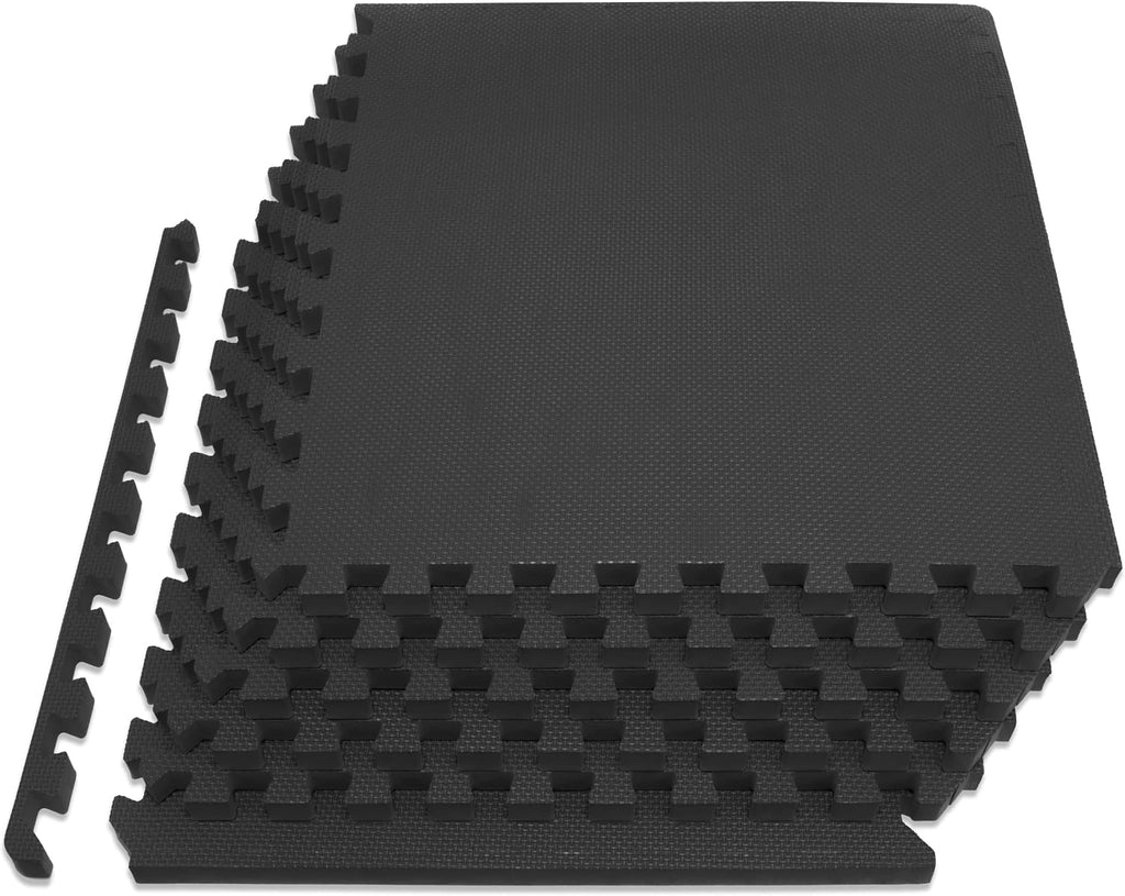 Weaved Pattern Extra Thick Exercise Puzzle Mat ¾-inch, EVA Foam Interlocking Tiles for Protective, Cushioned Flooring