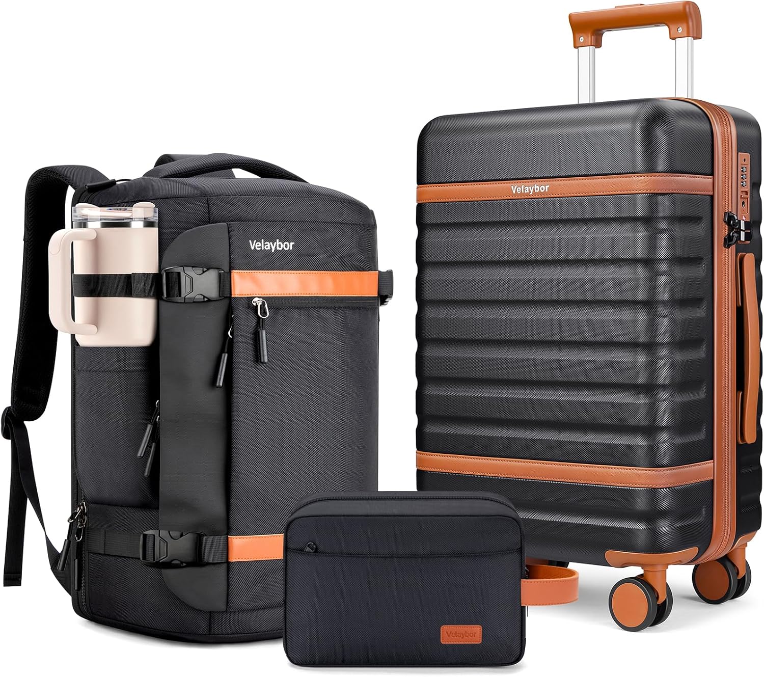 Luggage Sets 3 Piece with Spinner Wheels, Lightweight PC Hardside Suitcase with TSA Lock & YKK Zippers, 20 Inch Carry