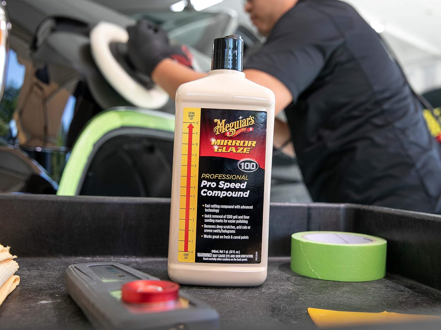 Professional M100 Pro Speed Compound, 32oz | Fast-Cutting Rubbing Compound for Cars, Offers Heavy Scratch & Swirl
