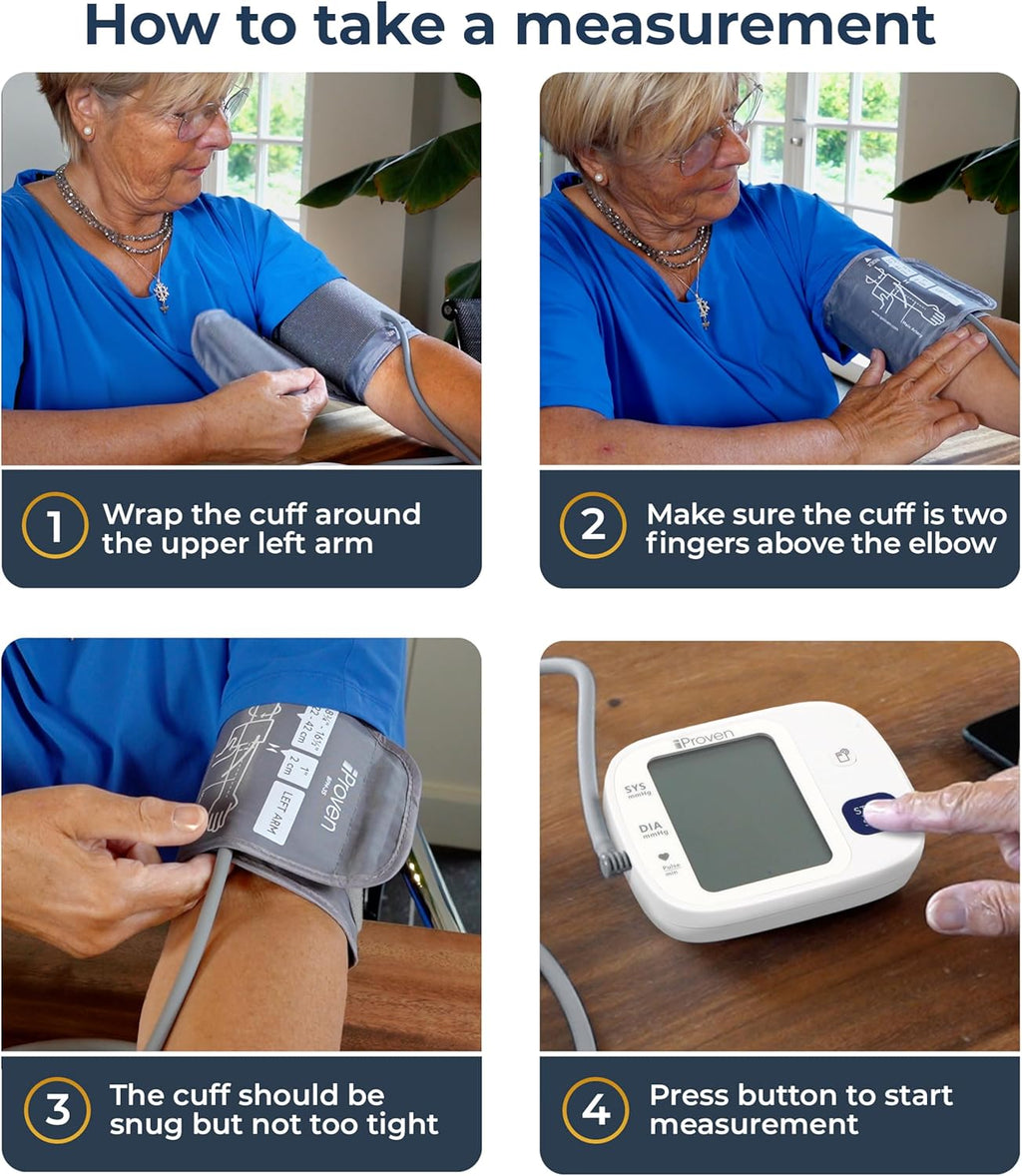 iProven Blood Pressure Monitor Bluetooth for Home Use - Upper Arm with App Integration, Easy-to-Use One-Touch