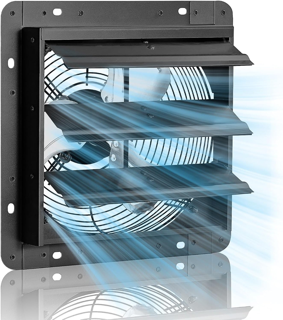 10 Inch Shutter Exhaust Fan for Garage, 890 CFM, Plug & Play