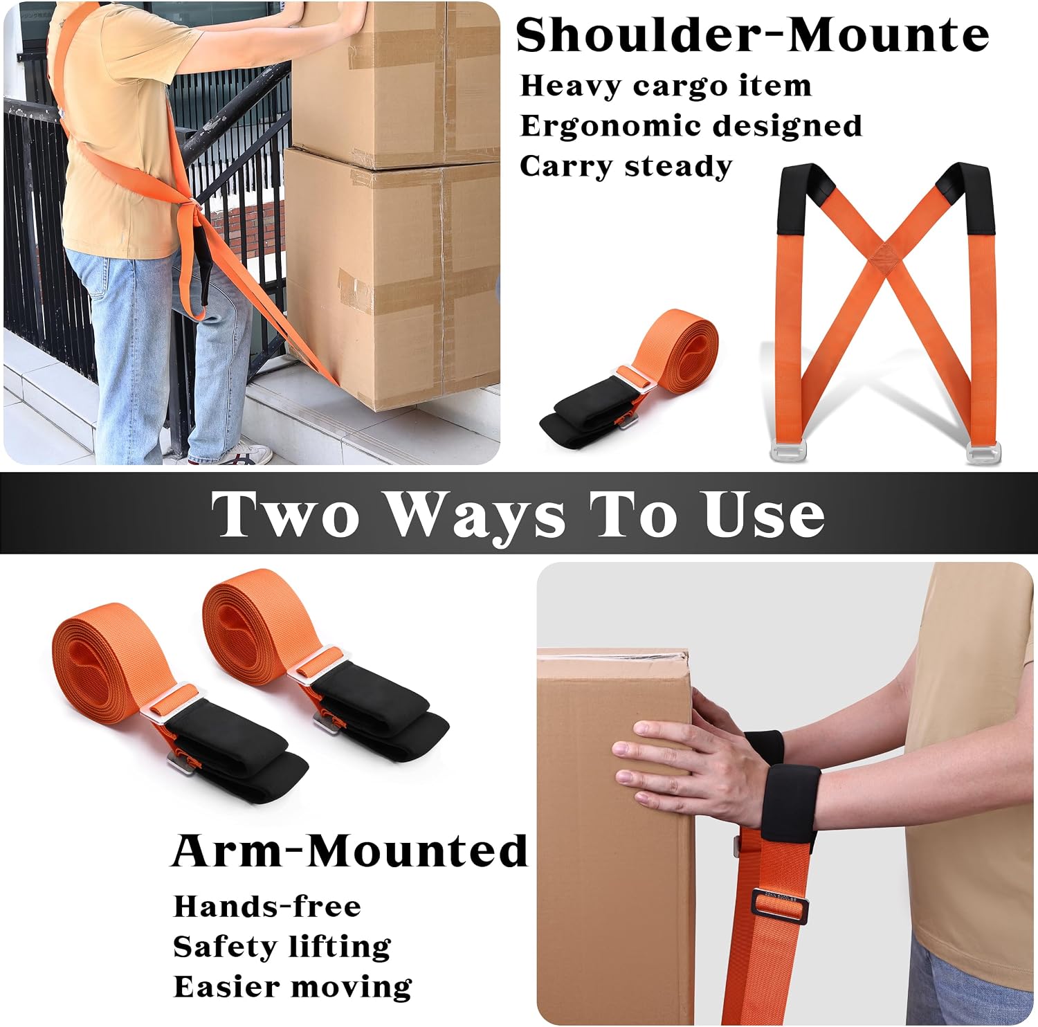 Moving Straps 2-Person Lifting Straps for Moving Item up to 800 lbs