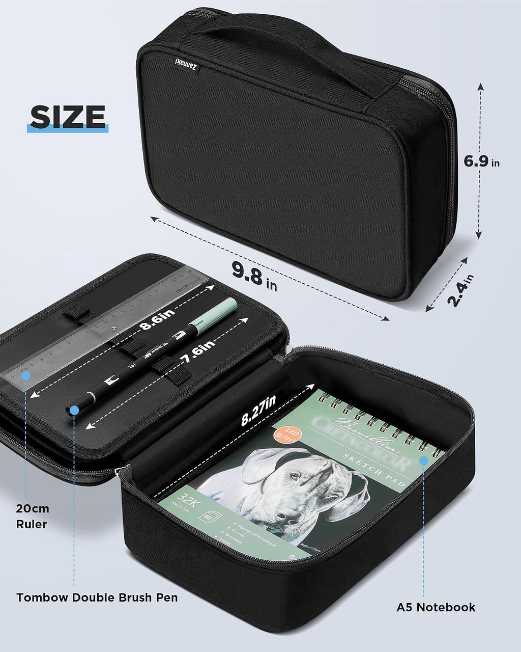 Big Capacity Storage Pouch Marker Pen Pencil Case Simple Stationery Bag Box Art Tool & Sketch Storage Boxes for