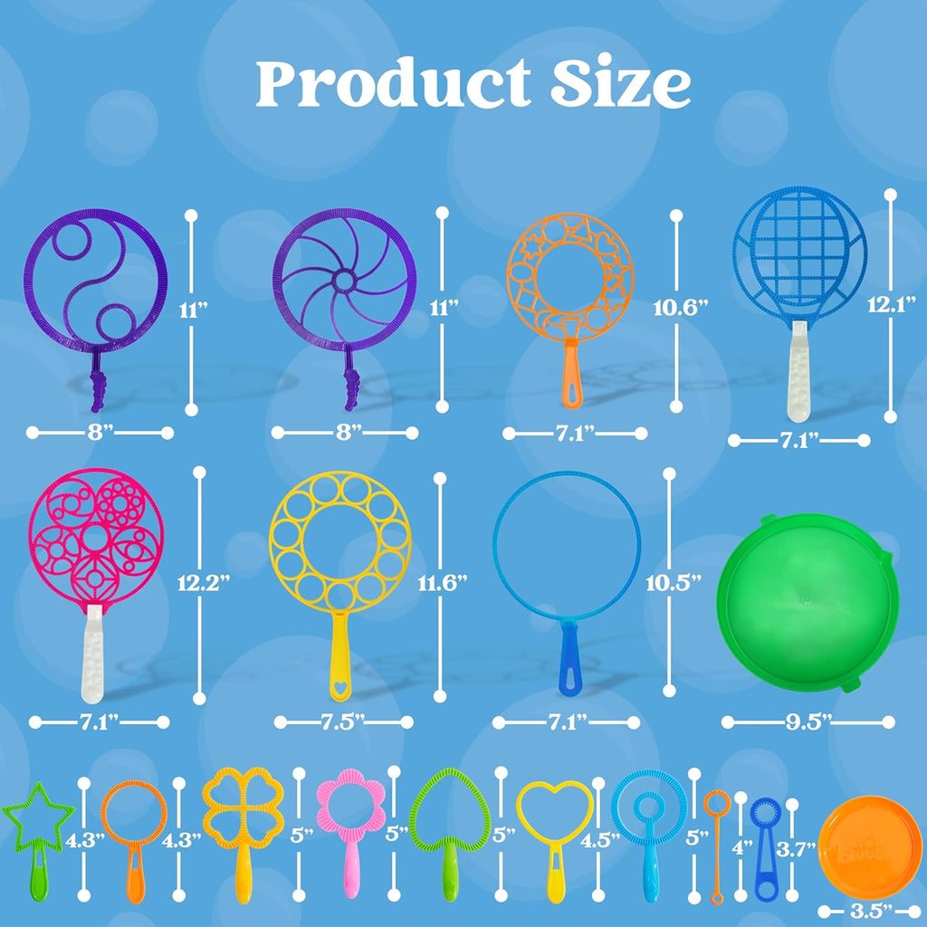 Big Bubble Wands Set Bulk for Kids Summer Outdoor Toy Game Activity Party Favors, 18 Pcs Giant Bubble Maker with