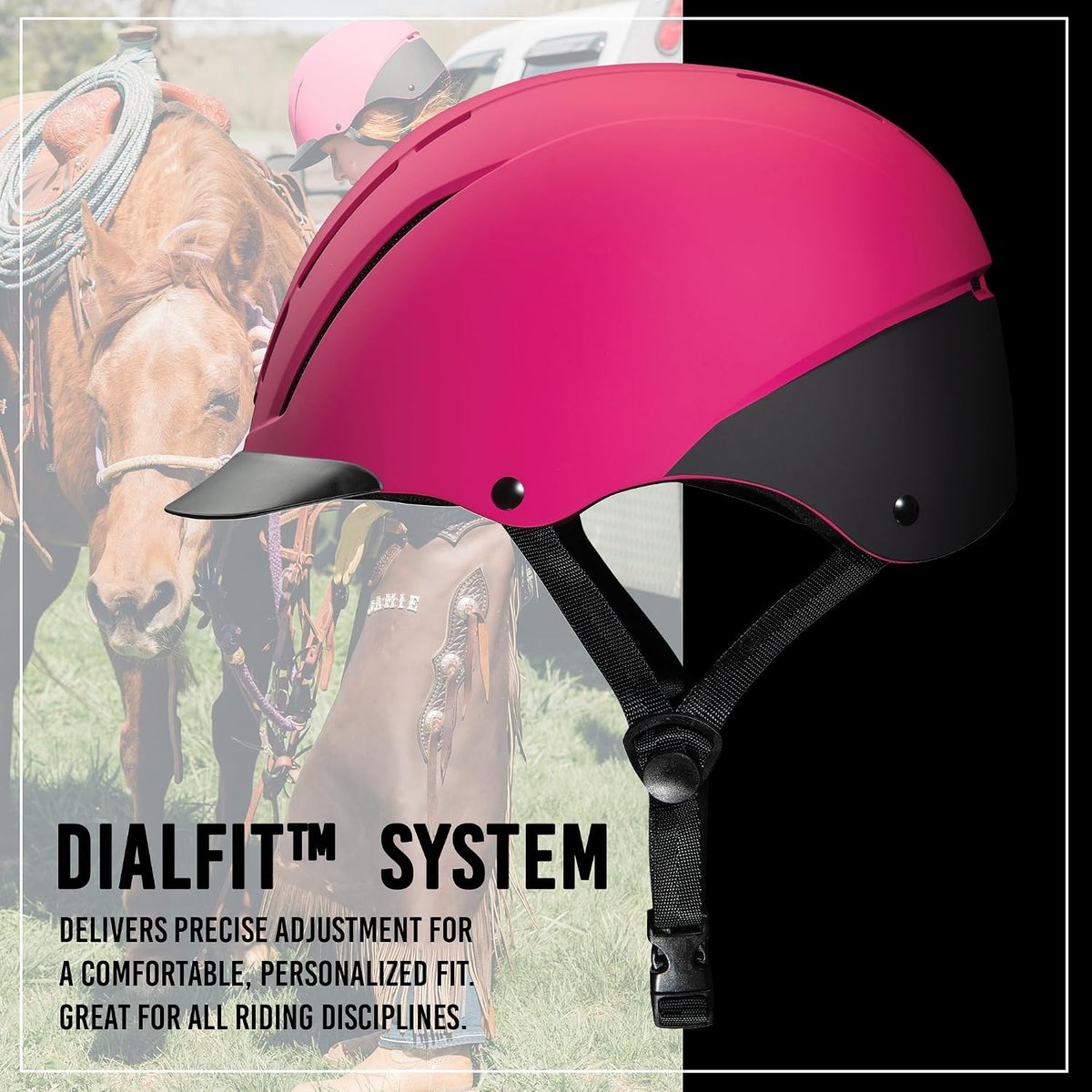 Spirit Duratec Full Coverage Horse Riding Helmet, Adjustable Fit