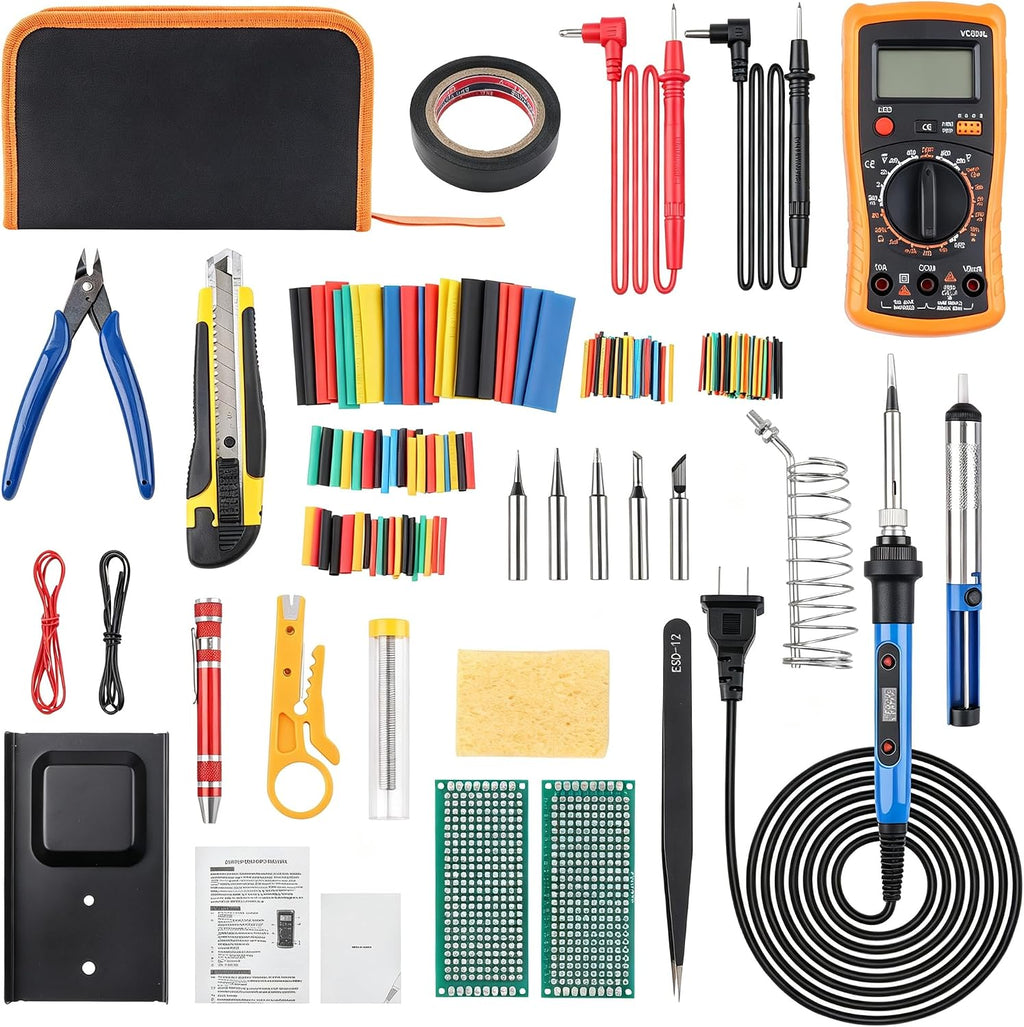 Multi-in-1 Soldering Iron Kit Temp 392℉-842℉ for Electronics DIY | 110V US Plug, 80W Soldering Iron, 5 Soldering