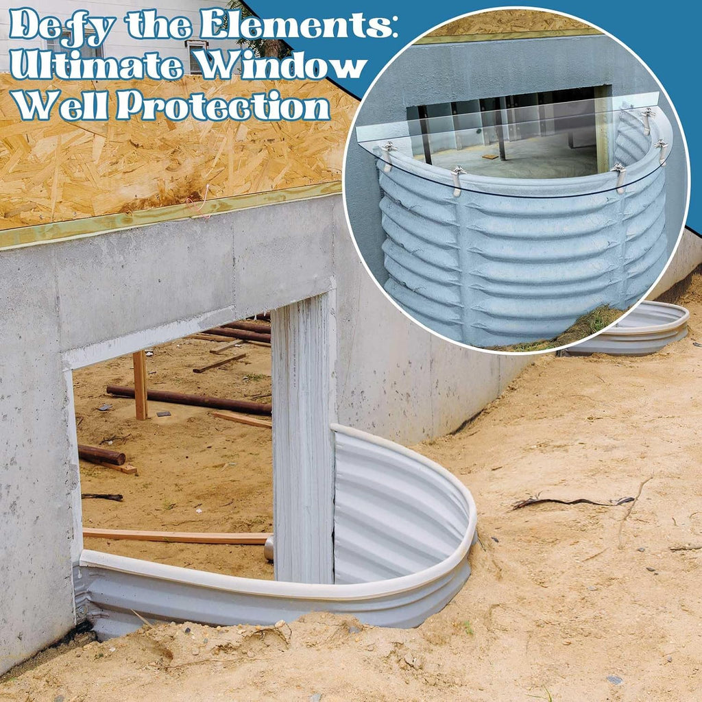 41"L x 17"W Outside Window Well Covers with Mounting Clip