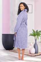 Women's Long Sleeve Plush Fleece Robe with Pockets, Bathrobe