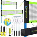 Portable Volleyball & Badminton Combo Net Set with 2 Nets (20ft and 32ft) | Badminton Volleyball Net for Backyard