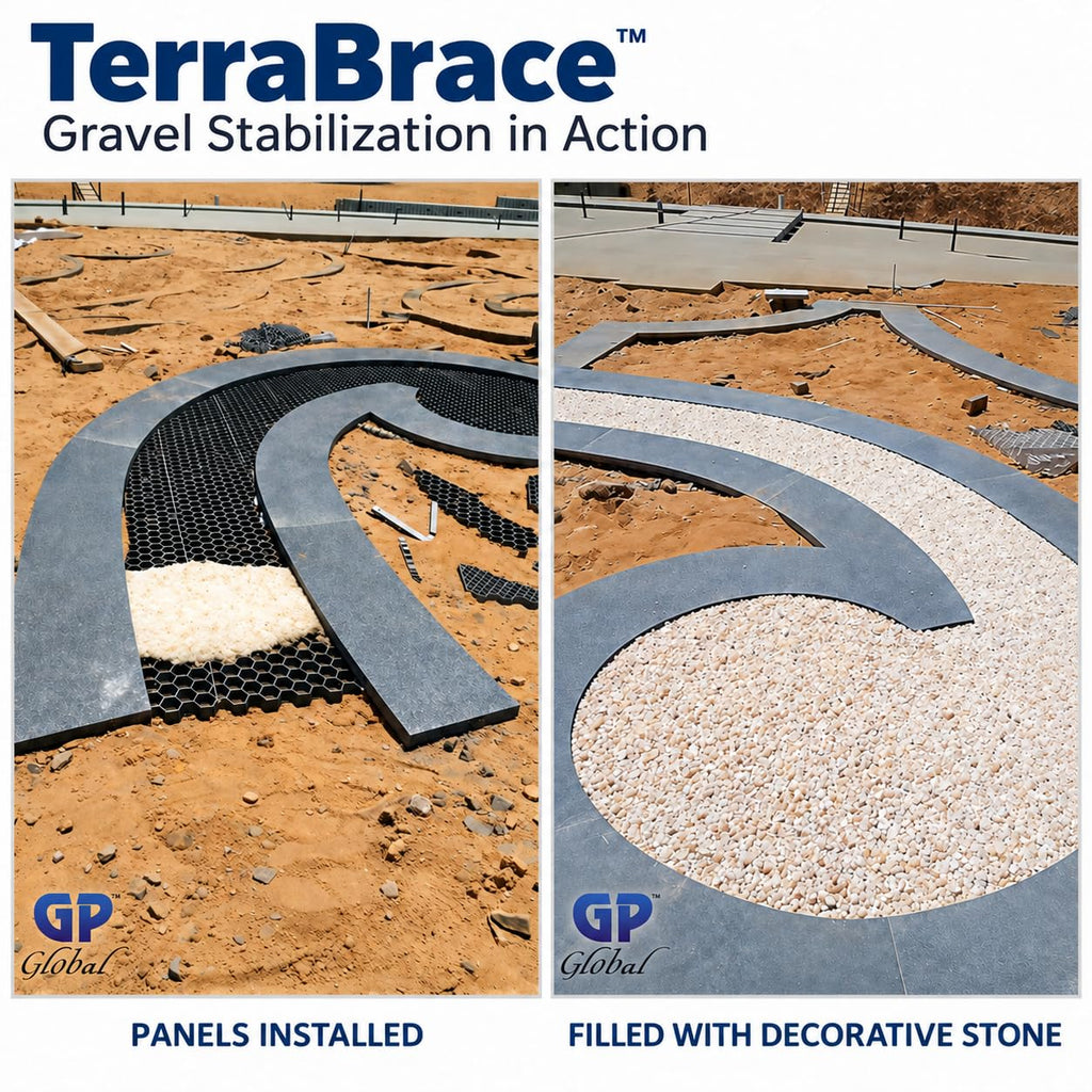 TerraBrace Interlocking Plastic Gravel Grid Ground Stabilizer
