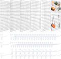 6 Pcs Commercial Grade Gridwall Panels for Display, Heavy Duty Wire Grid wall Display Rack Metal wall Mount Grid with