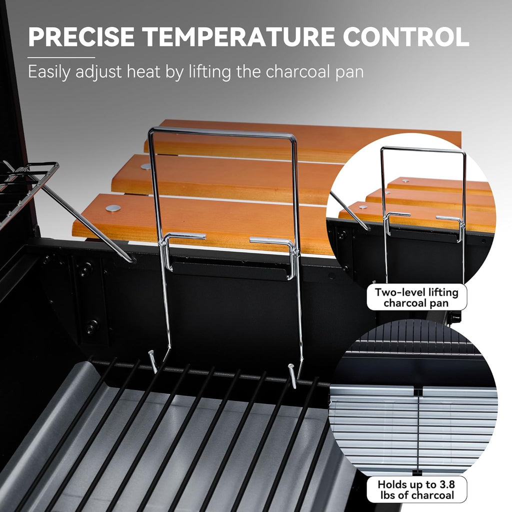 CC1624W Barrel Charcoal Grill with Offset Smoker, 552 Sq. In.