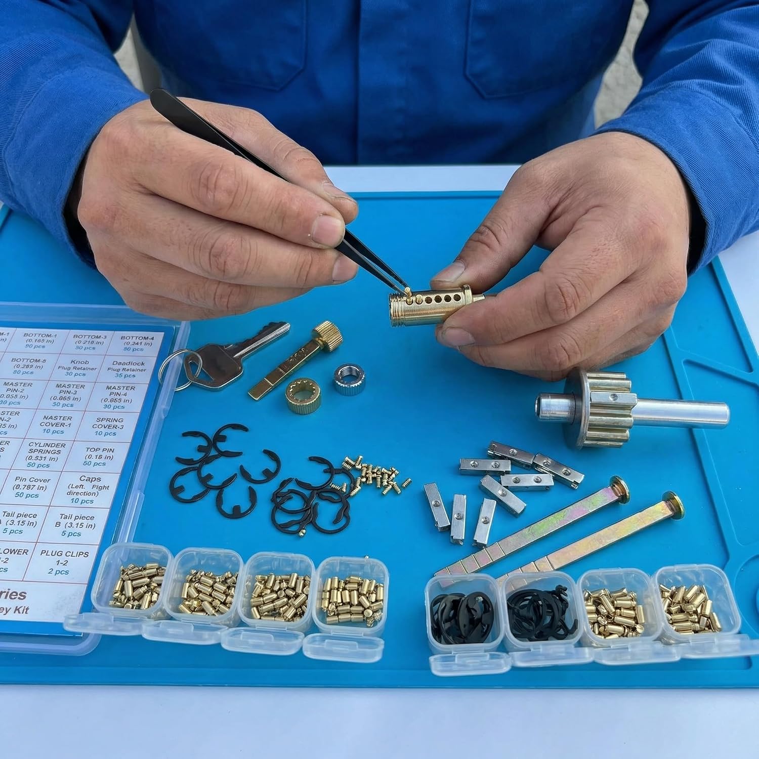 1000-Piece KW1 Rekey Kit, Lock Rekeying Kit with Cylinder Service Tools | Bottom & Master Pins, Springs, 3 Service