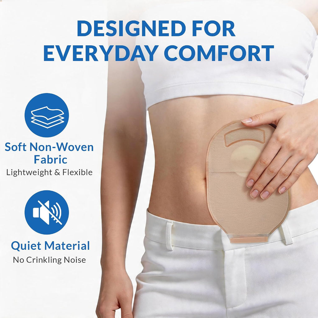 Ostomy Bags, 20 Pack One Piece Drainable Pouches, Colostomy & Ileostomy Supplies, Hydrocolloid Skin Barrier, Odor