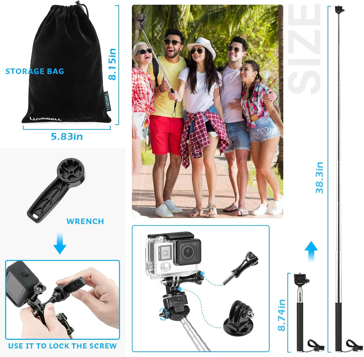 Accessories Kit for AKASO EK5000 EK7000 4K WiFi Action Camera GoPro Hero 13 12 11 10 9 8 7 6 5/Session 5/Hero