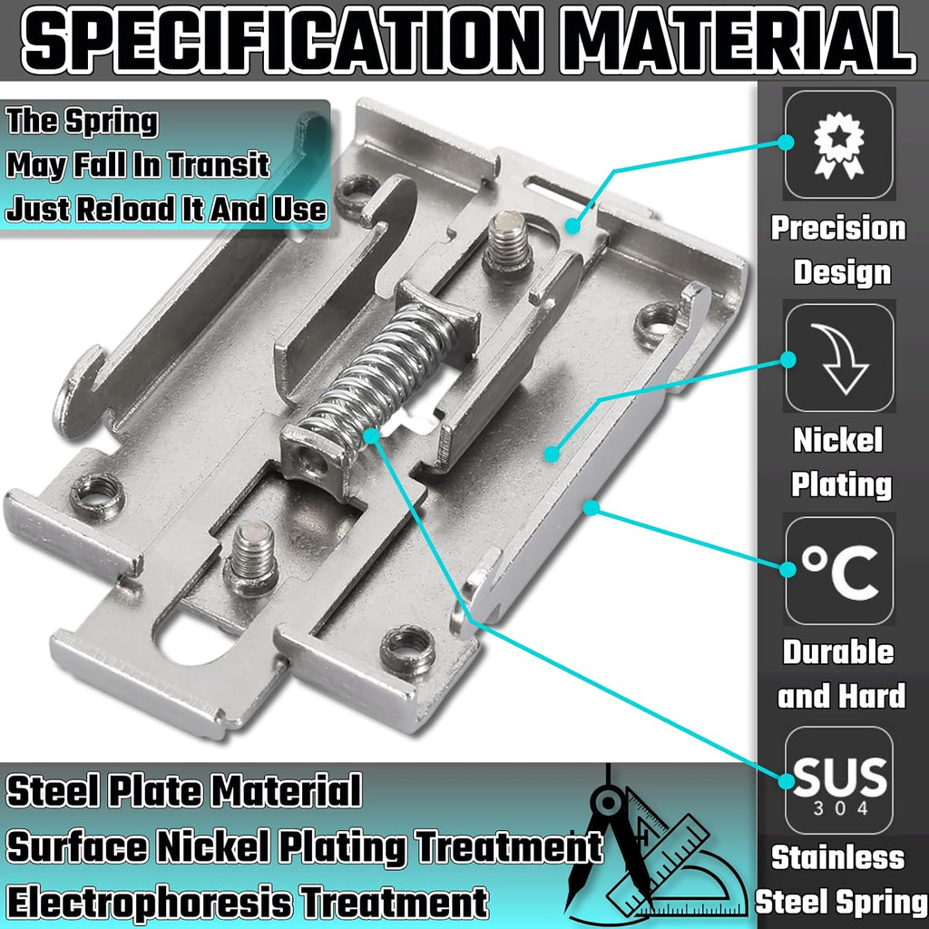 Din Rail Mounting Clip Kit - 35mm Din Rail Clamp, Safe Mounting Bracket for Solid State Relays