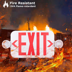 LIT-PaTH Exit Sign with Emergency Light, Battery Backup, 2 Pack