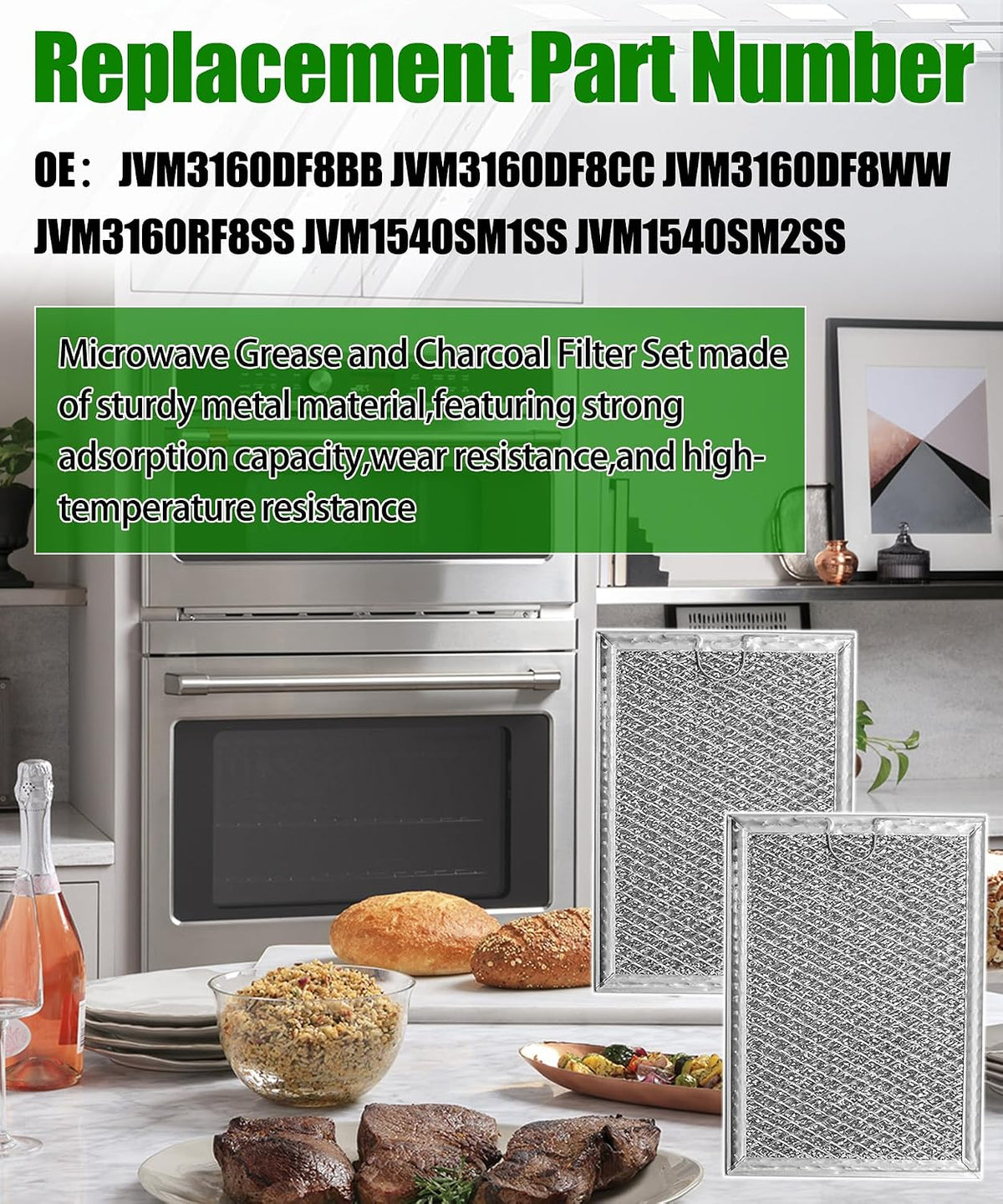 JVM3160DF8BB 2-Pack Microwave Grease Filter