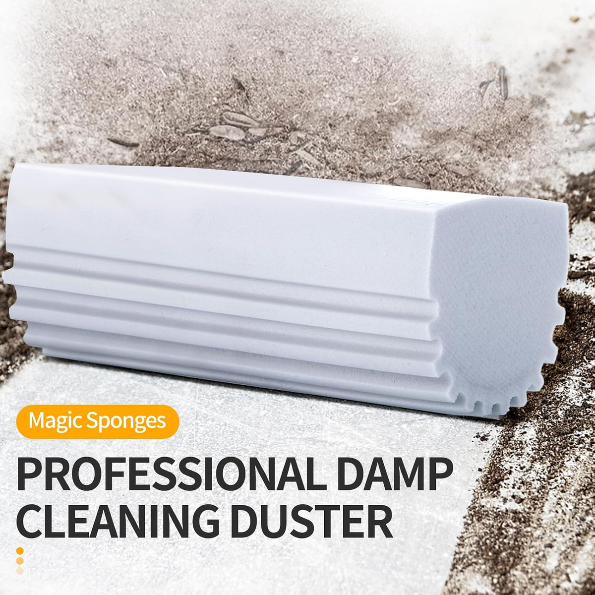 Damp Clean Duster Sponge,4pack Magic Sponge Eraser,Reusable Damp Dusting Sponge Household Cleaning for Blinds, Glass