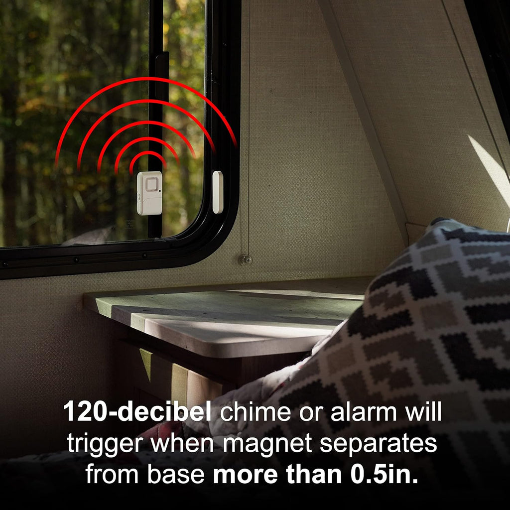 Personal Security Window and Door Alarm, 6 Pack, DIY Protection, Burglar Alert, Wireless Chime/Alarm, Easy