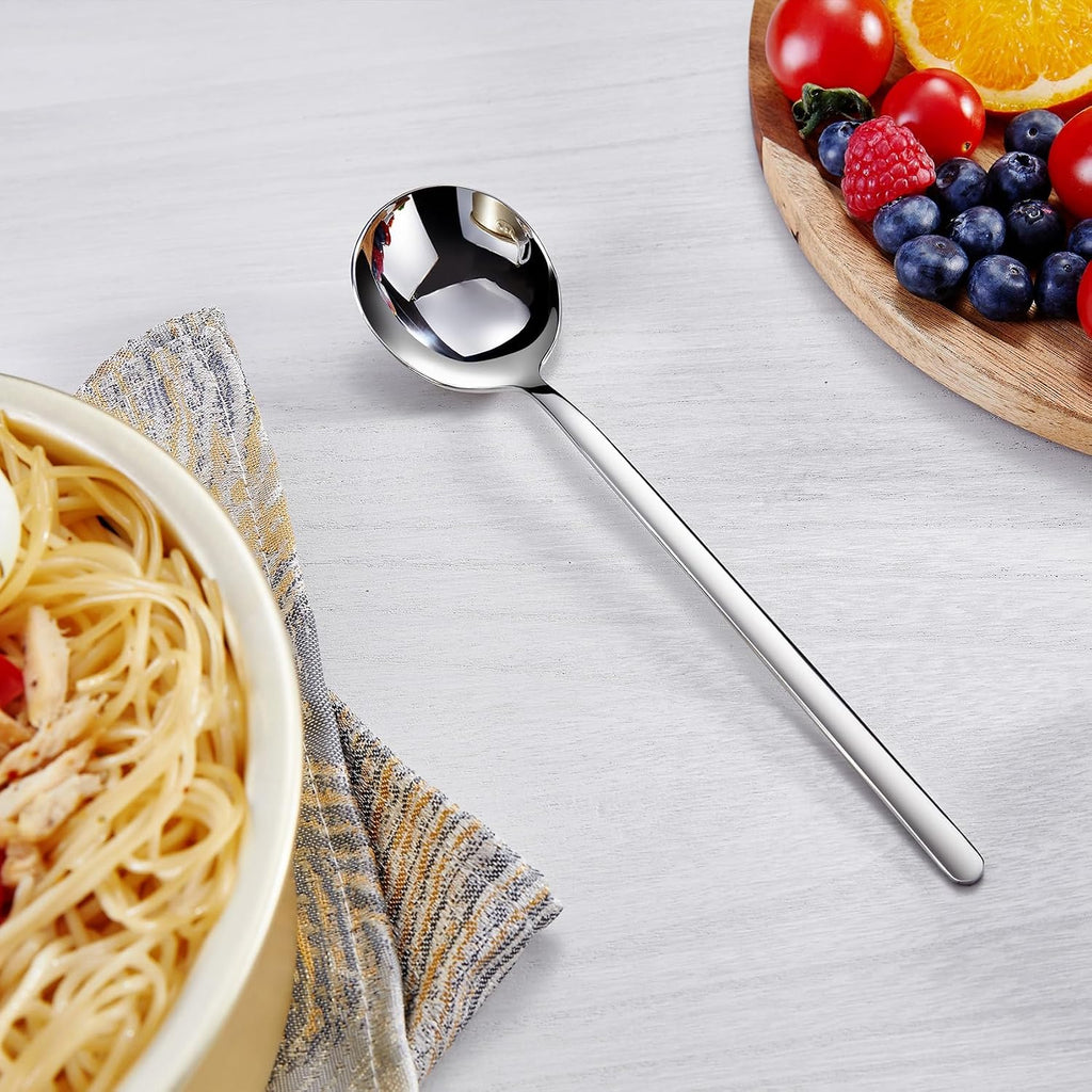 Premium 4-Piece 18/10 Stainless Steel Korean Soup Spoons (Plain)