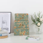 Decorative Storage Boxes with Lids, Set of 3, Botanical Sage