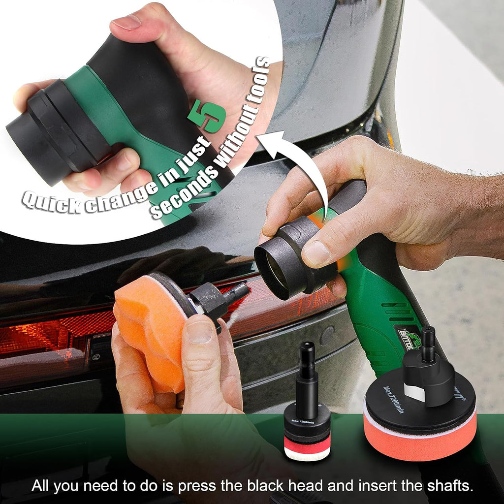 S5 Cordless Mini Car Polisher Buffer Sander Rotary & Dual Action | Small Polishing Machine Orbital 1 Inch 3 Inch