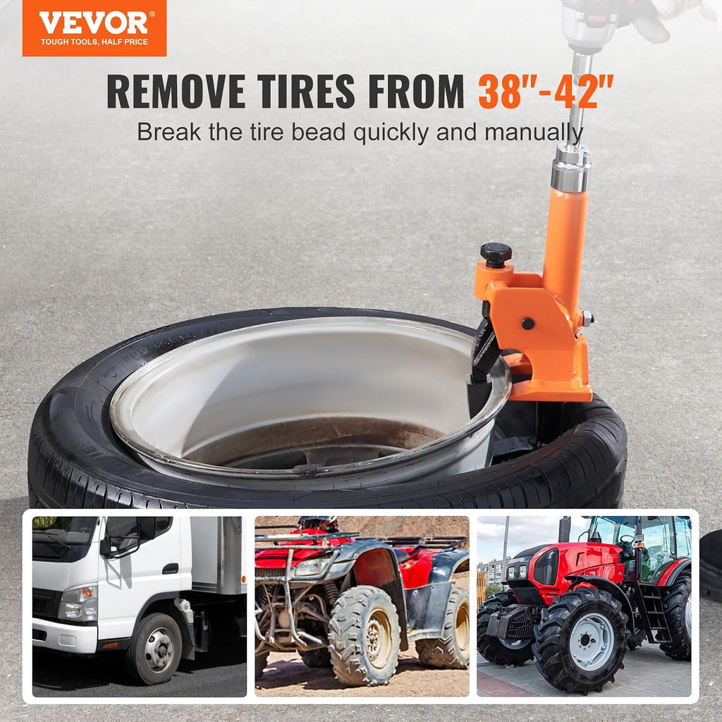 Manual Tire Bead Breaker, 38"-42" Tires Changer Tool with Rubber Pad, Protect Aluminum Alloy Hubs, Easy-Operated Tire