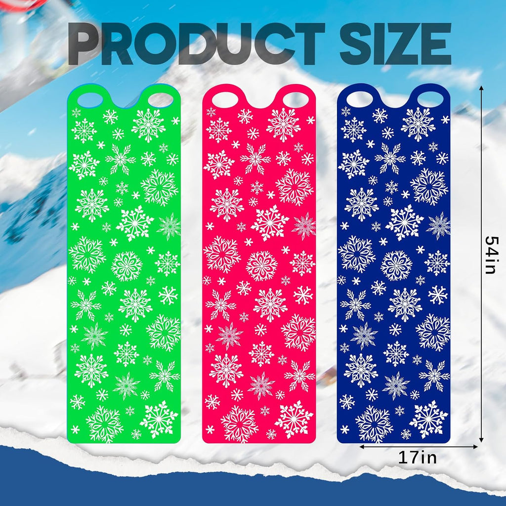 54" Large Snow Sled for Adults Flexible Flying Carpet Snowflake Slider Mat Sledding Equipment Snow Lightweight Roll
