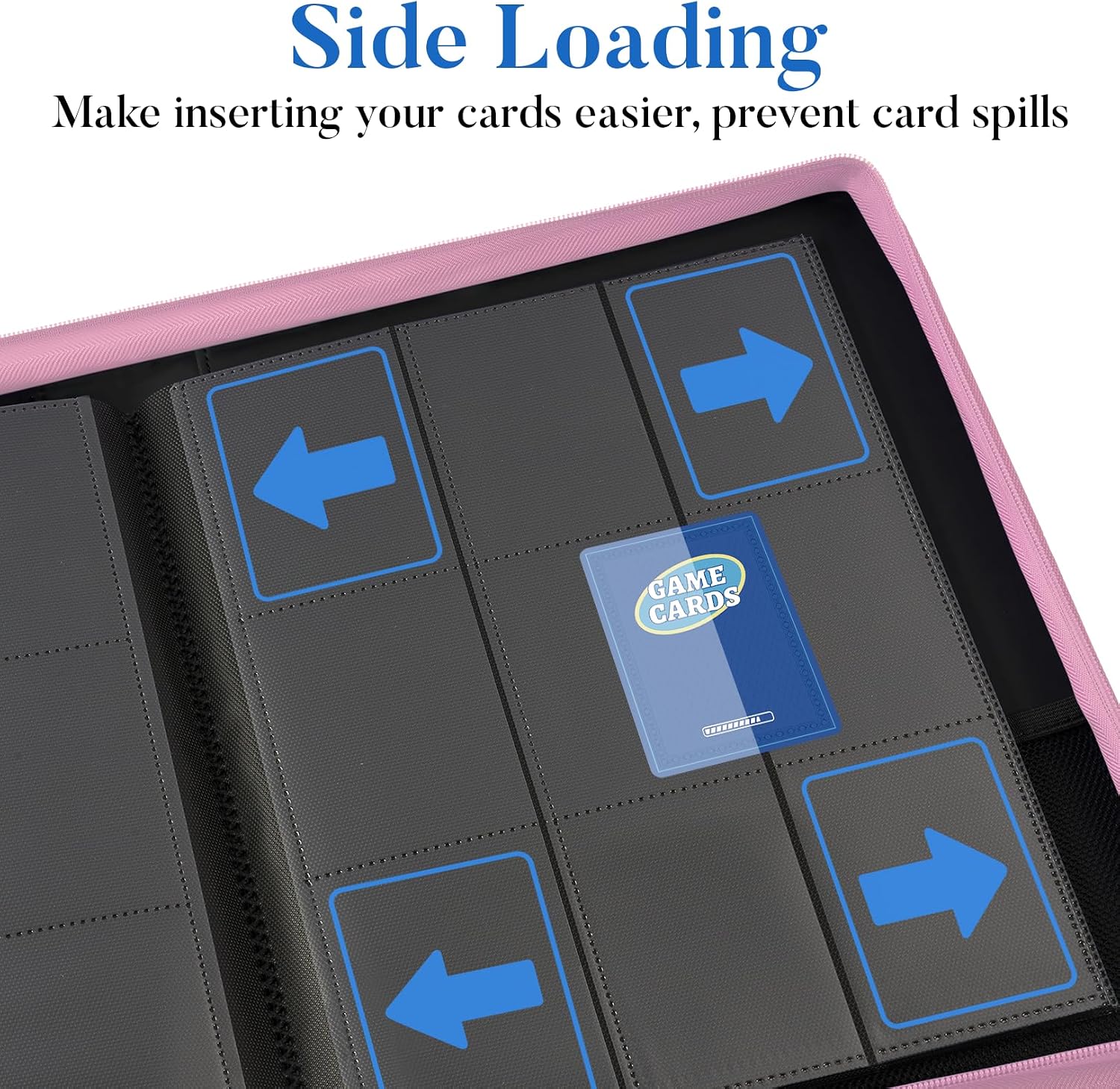 Premium Zip Card Binder, Fabmaker 9 Pocket Trading Card Binder PU Cover | Zipper Card Collection Album for 360 Cards