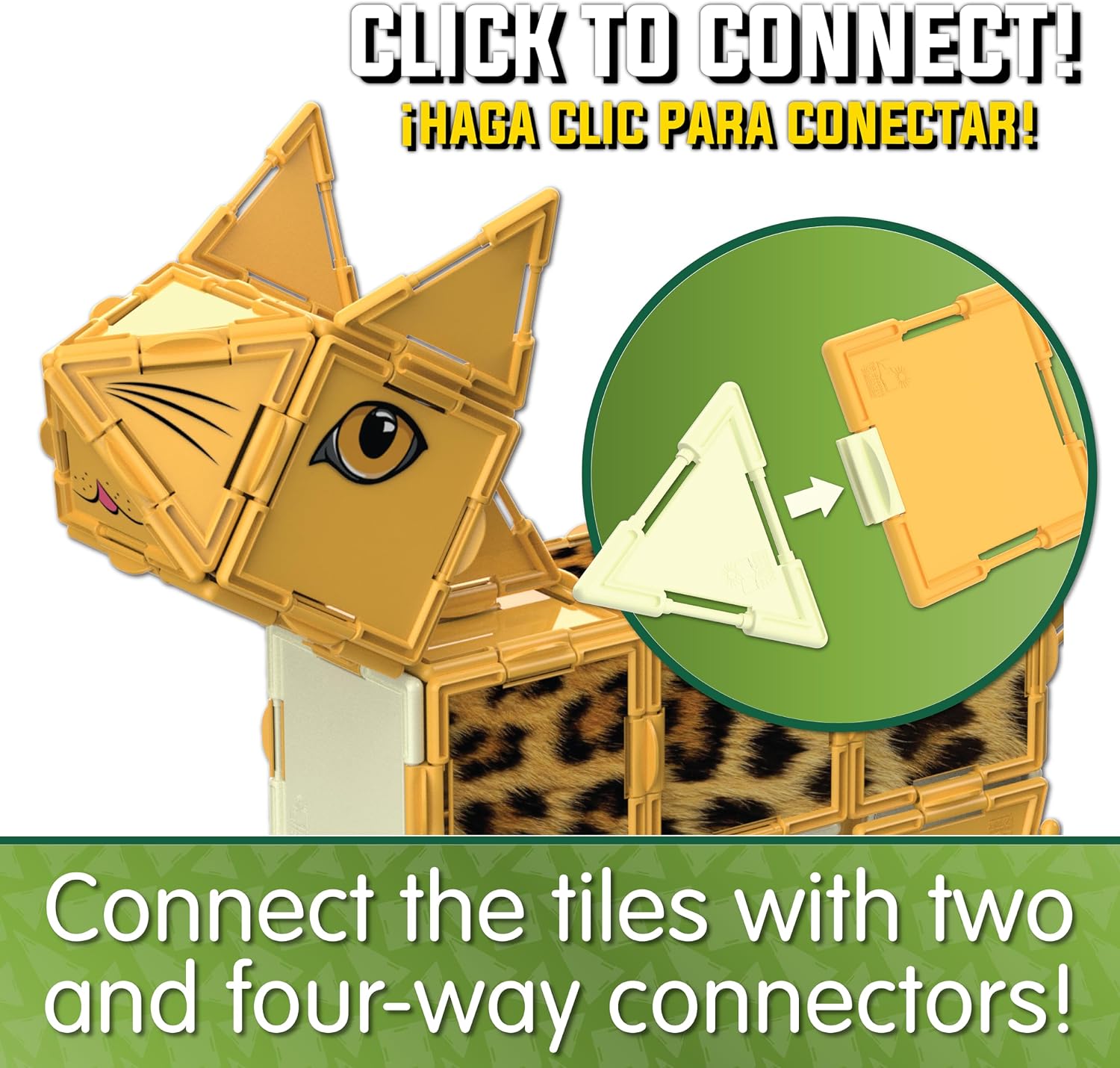 Techno Tiles - Jungle Cat | Construction Project with 100+ Building Pieces | STEM Projects for Kids Ages 5-10 |