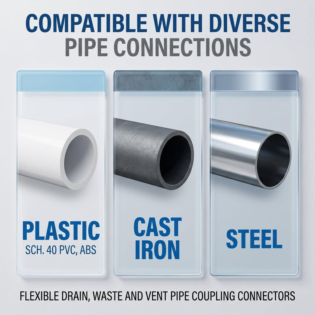 ElaraBerry 8 Pack 3/4" XL Flexible PVC Pipe Coupling with Clamp