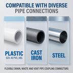 ElaraBerry 8 Pack 3/4" XL Flexible PVC Pipe Coupling with Clamp