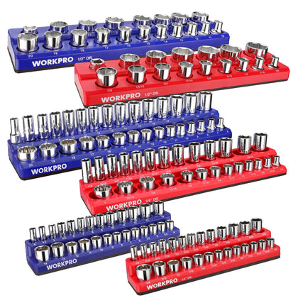 Magnetic Socket Organizer Set, 6-Piece Metric SAE Socket Holder Set