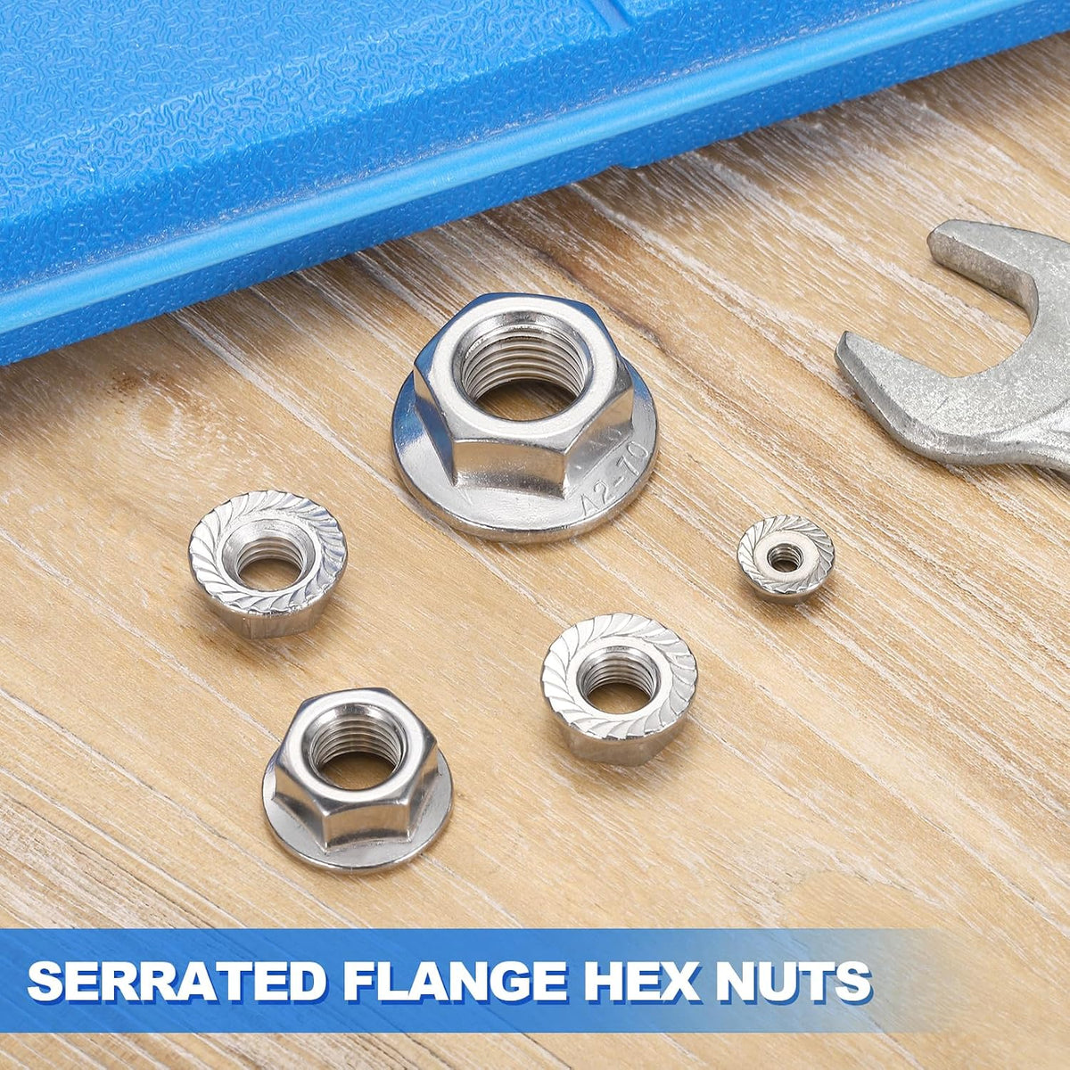 50Pcs Serrated Flange Hex Nuts-#10-32-UNF 304 SS