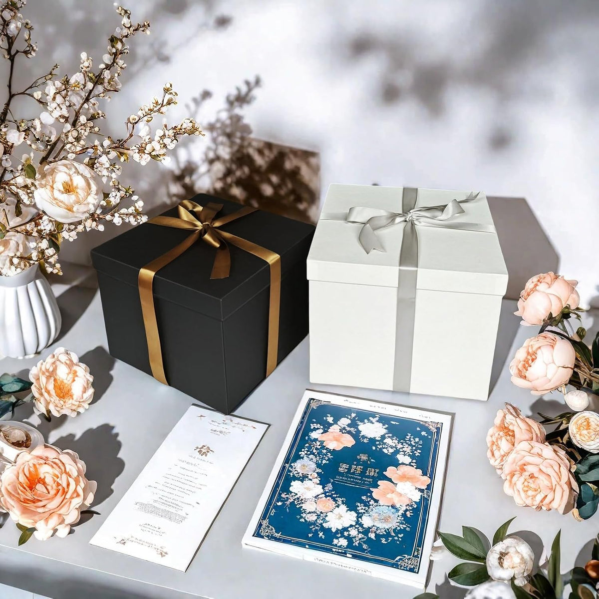 Large White Gift Box with Lid 12x12x10 Inches.